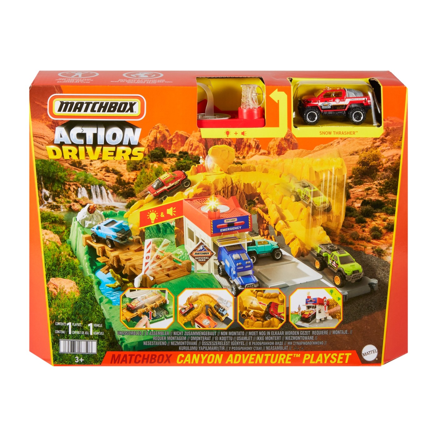 Set de joacă Matchbox - Action Drivers, Canionul, cu sunete și lumini