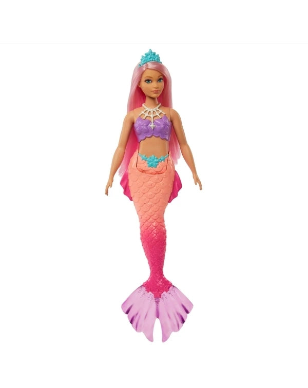 Păpușă Barbie Dreamtopia - Sirenă, cu păr roz si coada corai