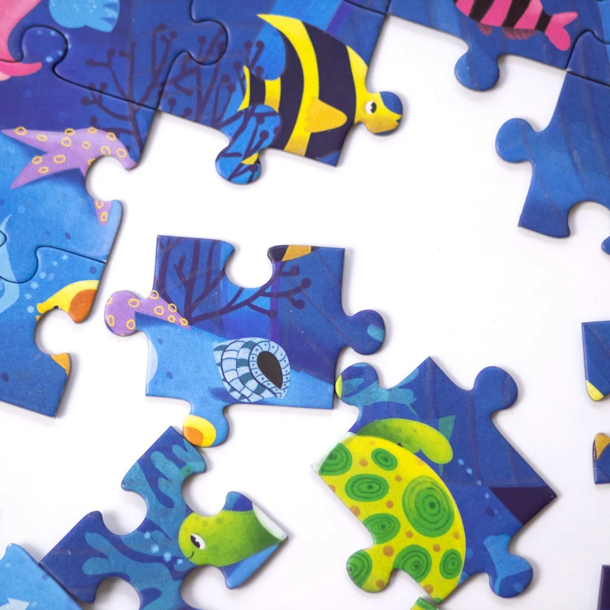 Puzzle fosforescent Mimorello - Oceanul, 120 piese, cu carte de colorat