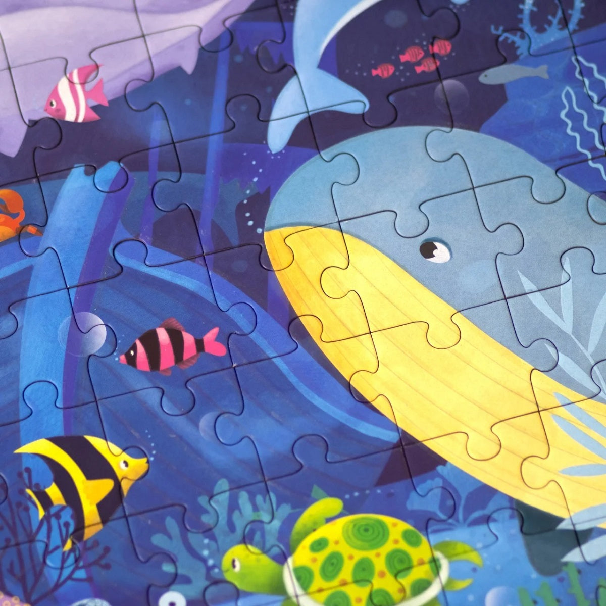 Puzzle fosforescent Mimorello - Oceanul, 120 piese, cu carte de colorat