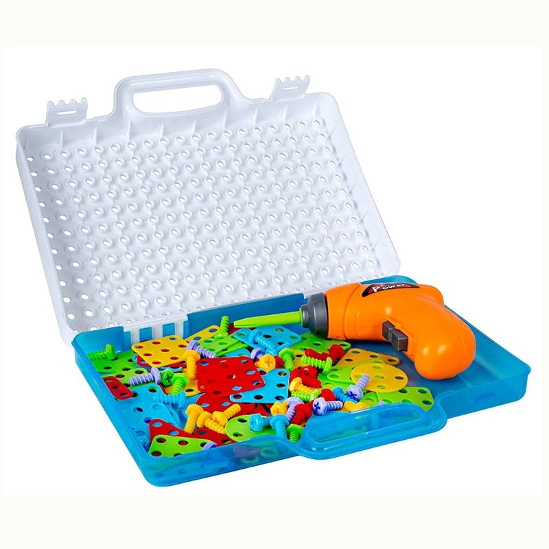 Innovative STEM Toy Set with Drill and Screwdriver - 166 Pieces, 3+