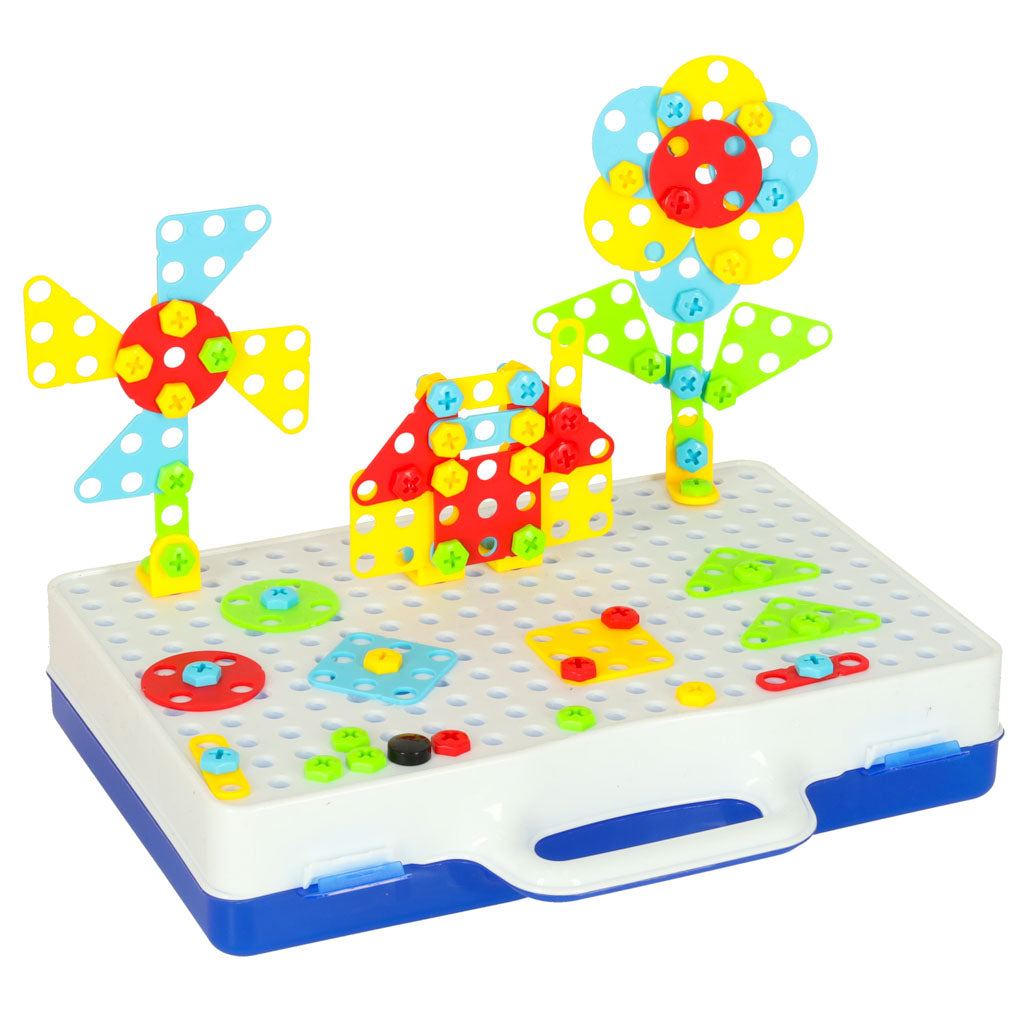Innovative STEM Toy Set with Drill and Screwdriver - 166 Pieces, 3+