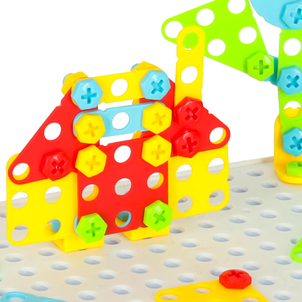 Innovative STEM Toy Set with Drill and Screwdriver - 166 Pieces, 3+