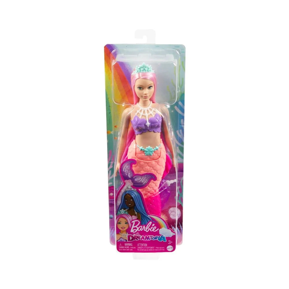 Păpușă Barbie Dreamtopia - Sirenă, cu păr roz si coada corai