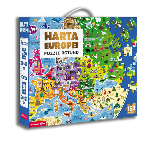 Puzzle rotund Mimorello - Harta Europei, 160 piese