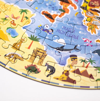 Puzzle rotund Mimorello - Harta Europei, 160 piese