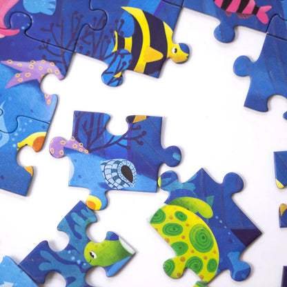 Puzzle fosforescent Mimorello - Oceanul, 120 piese, cu carte de colorat