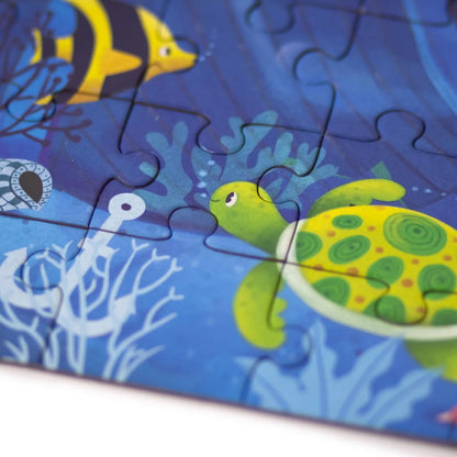 Puzzle fosforescent Mimorello - Oceanul, 120 piese, cu carte de colorat
