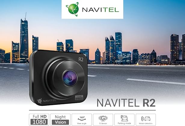 NAVITEL R2 Full HD, unghi larg de vizualizare 140°, vedere pe timp de noapte, mod de parcare, ecran 2 inch, G sensor, micro SD