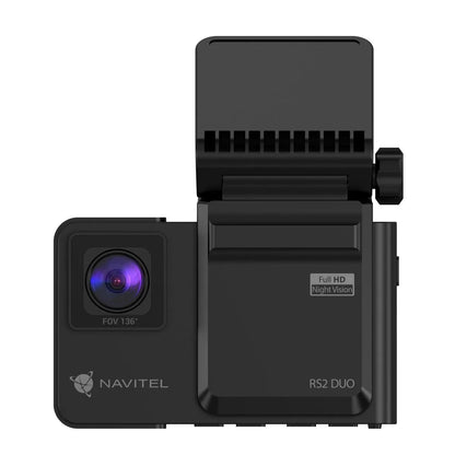 NAVITEL RS2 Duo DVR autókamera (infravörös felvétel, széles belső kamera, FULL HD felbontás, kettős módú kijelző, parkoló mód, mágneses támogatás, hurokrögzítés microSD-re) 