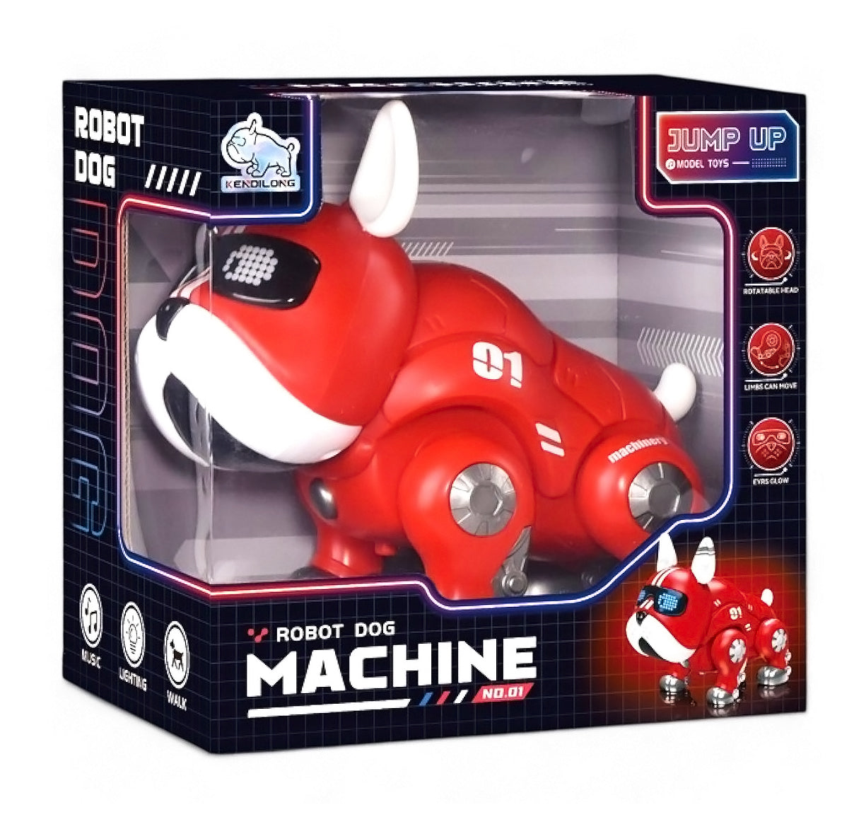 Câine robot inteligent pentru copii - Cap rotativ, ochii se iluminează, membrele se miscă +3 ani