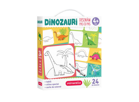Joc educativ Mimorello - Desenăm pas cu pas, Dinozauri