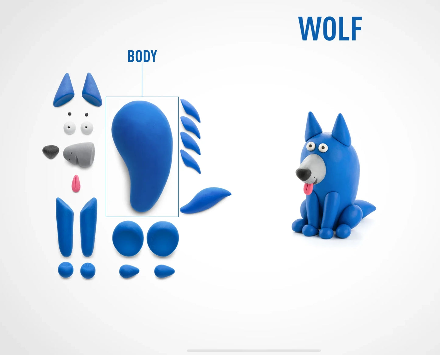 HEY CLAY Forest Animals - Wolf