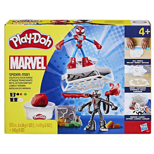 Set Play-Doh Marvel - Spider-Man, 2 figurine cu lansator si sulita